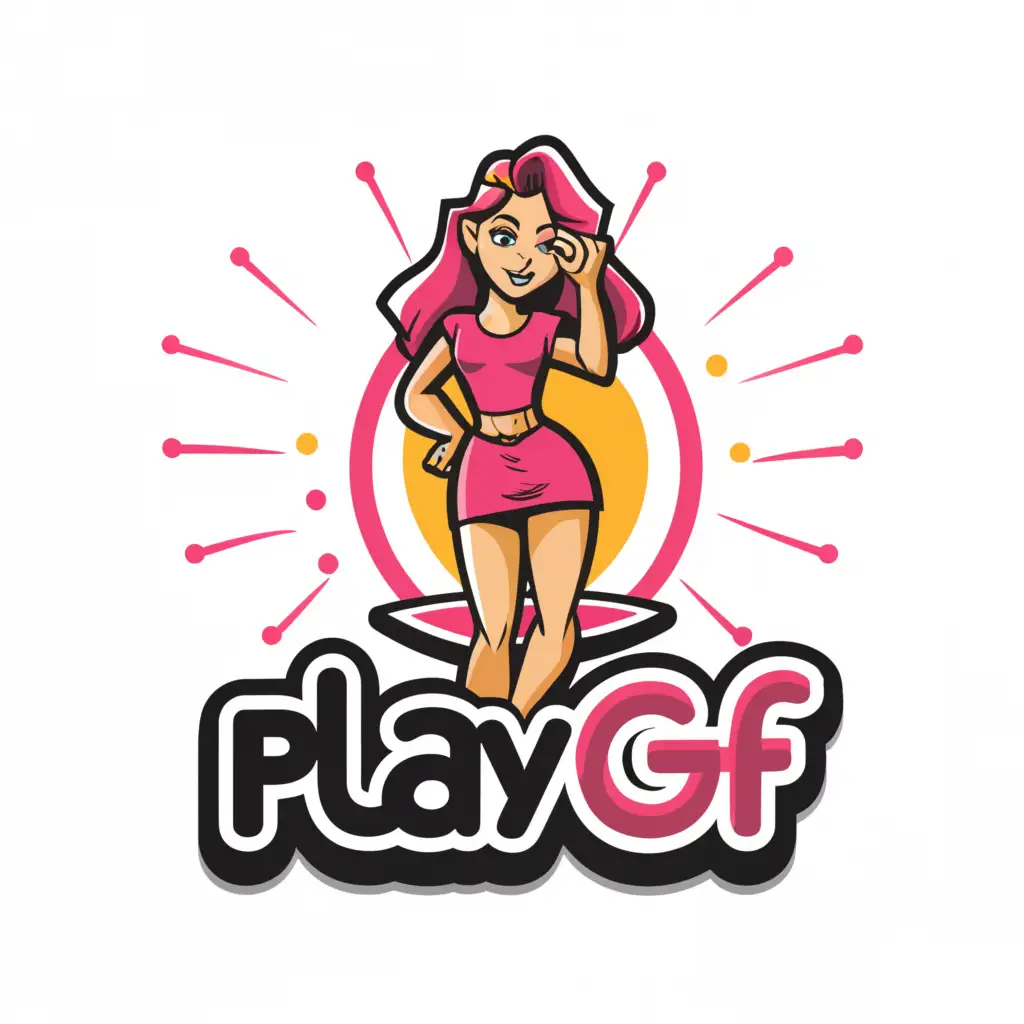 LOGO-Design-for-PlayGF-Short-Skirt-Cam-Girl-Theme-with-Moderate-Style