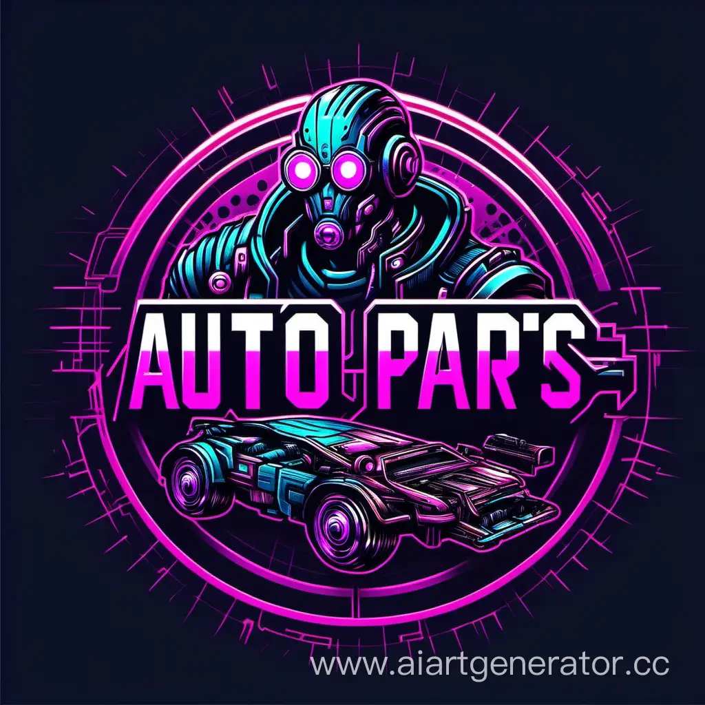 Cyberpunk-Auto-Parts-Hub-Logo-Design