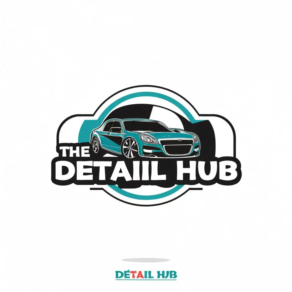 a logo design,with the text "The Detail Hub", main symbol:"1)Business Name:The Detail Hub
2)Color preferences:Blue, black, pink and white
3)Idea about the design:Please create 2 versions. One with a car icon and one without. We want one logo design with the same writing style as the one I attached, and we want another design with a car icon in a professional manner.
4)Business Details:It's a car detailing business",Moderate,clear background