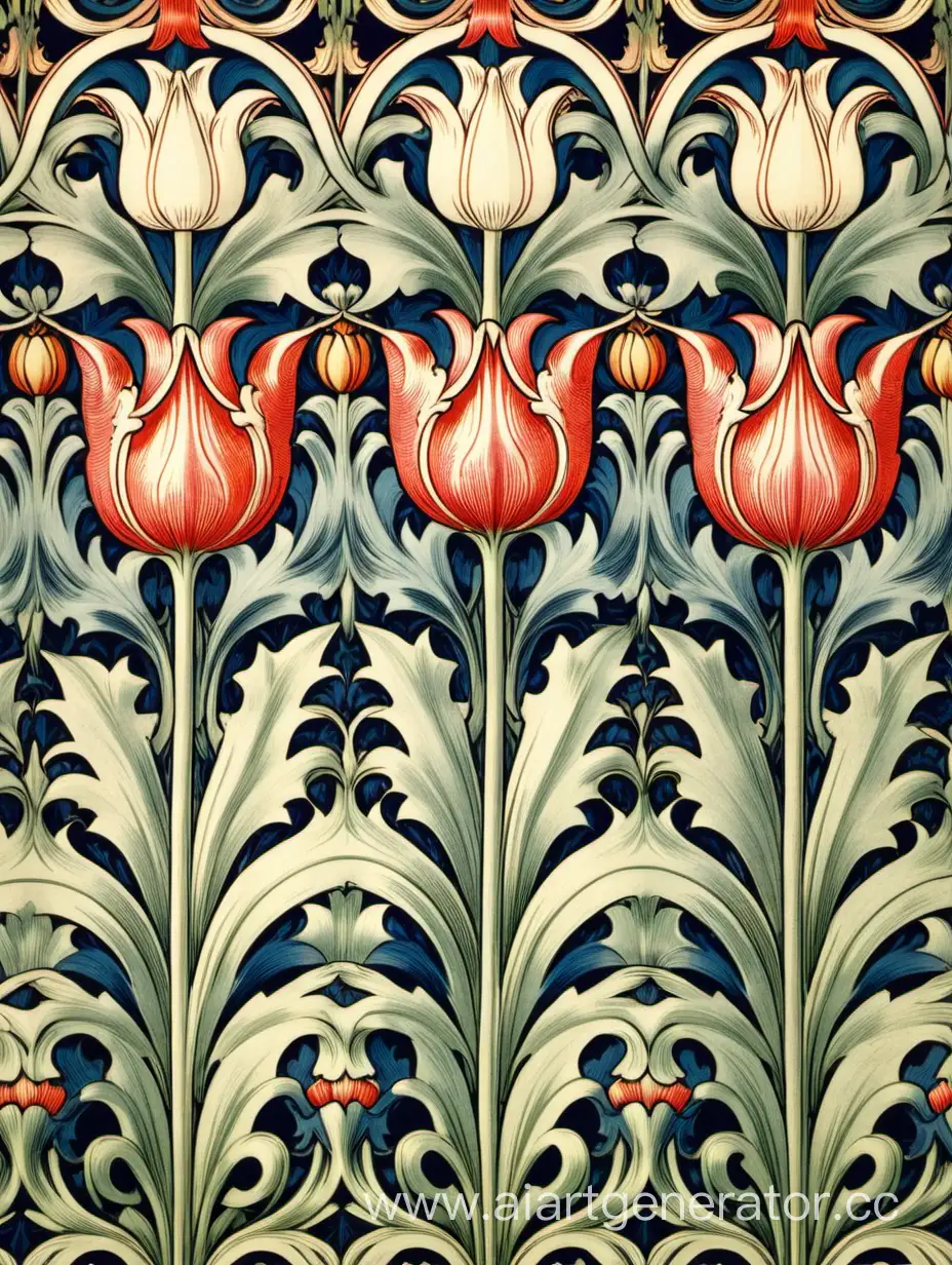 Ornate-Vintage-Floral-Wallpaper-Inspired-by-William-Morris-Tulip-Design