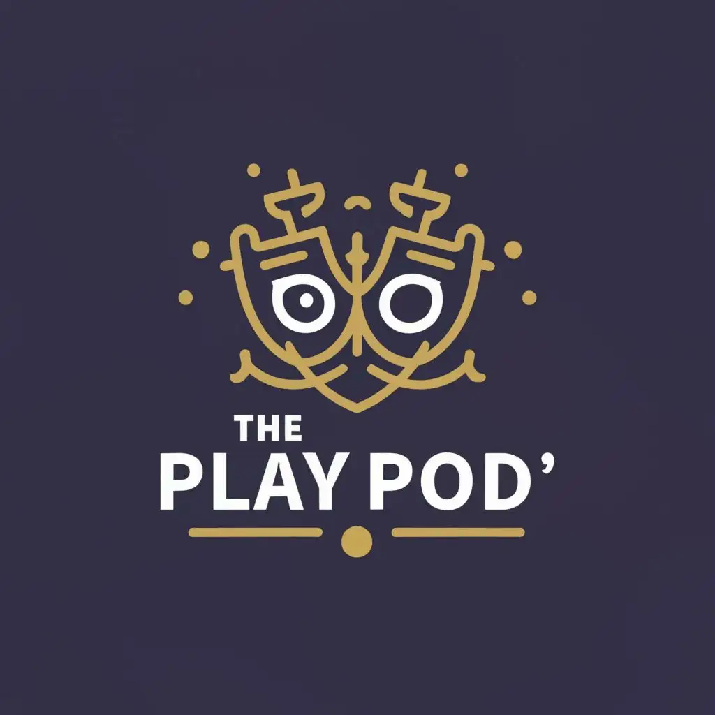 a logo design,with the text "The Play Pod", main symbol:Drama and Microphone,Moderate,be used in Entertainment industry,clear background