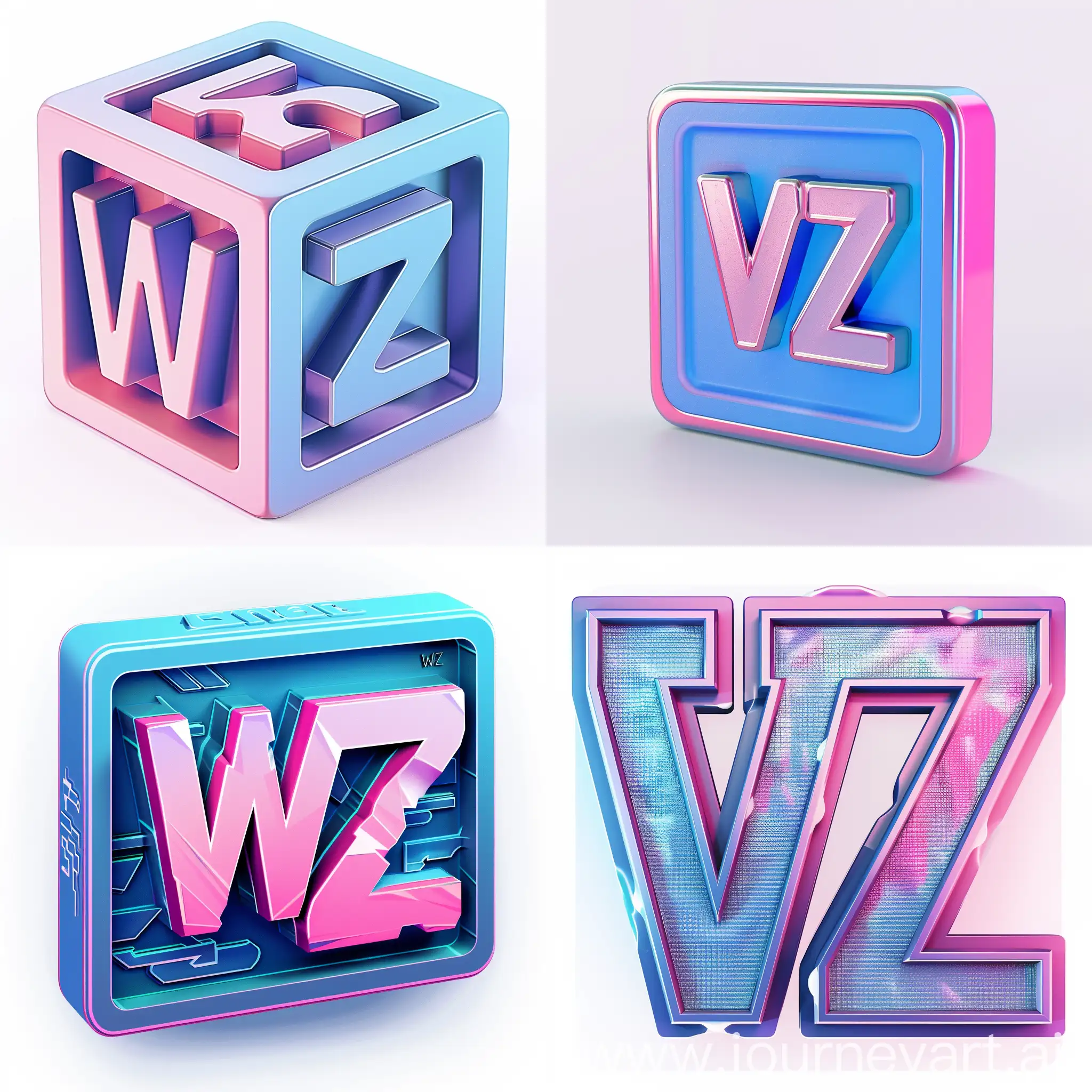 discord shop server icon with letters "WZ in blue-pink colors