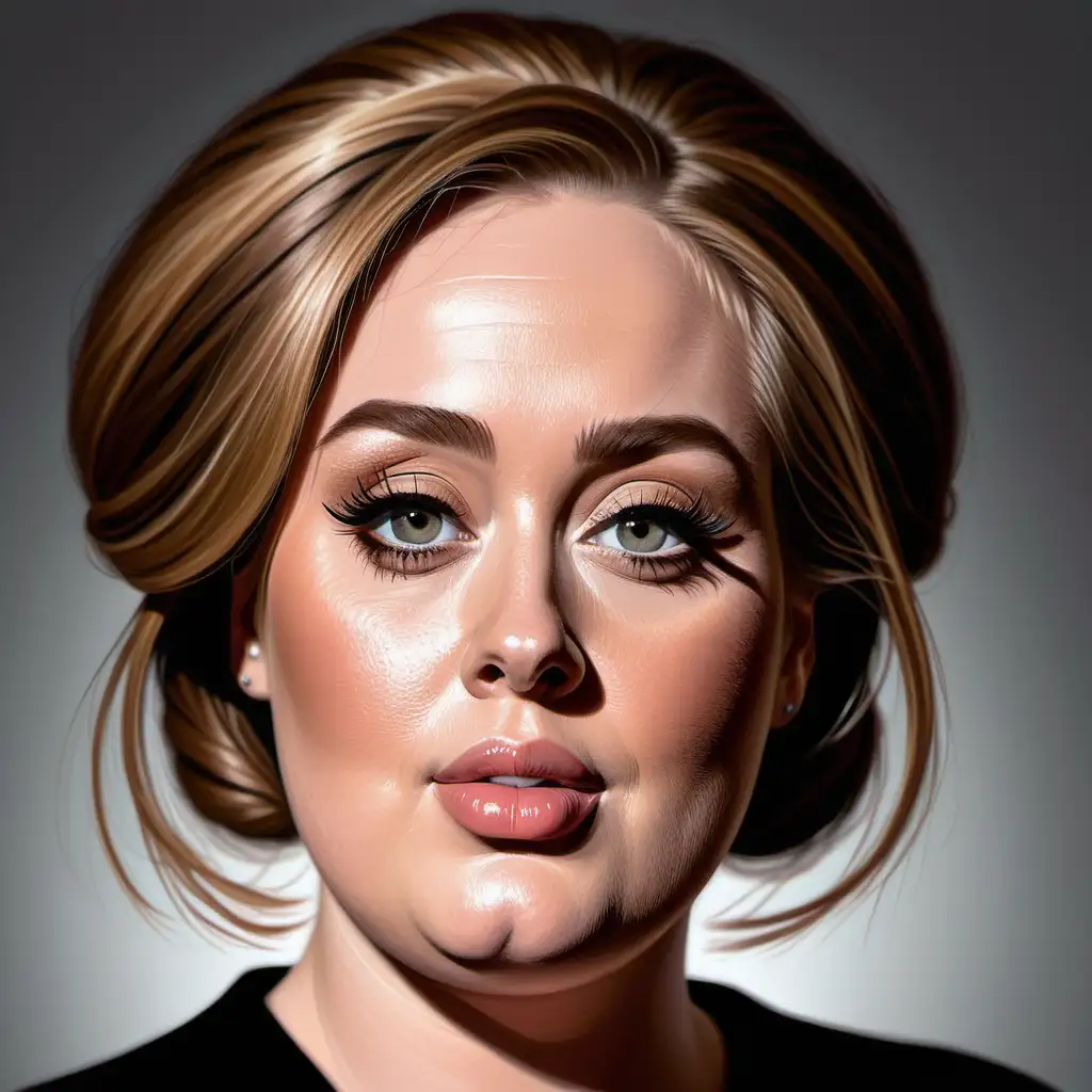 Colorful Cartoon Portrait of Adele
