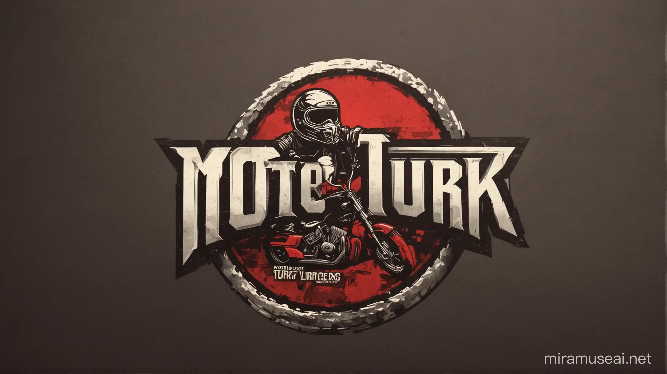 Dynamic Motorcycle Logo Design Featuring MOTO TURK