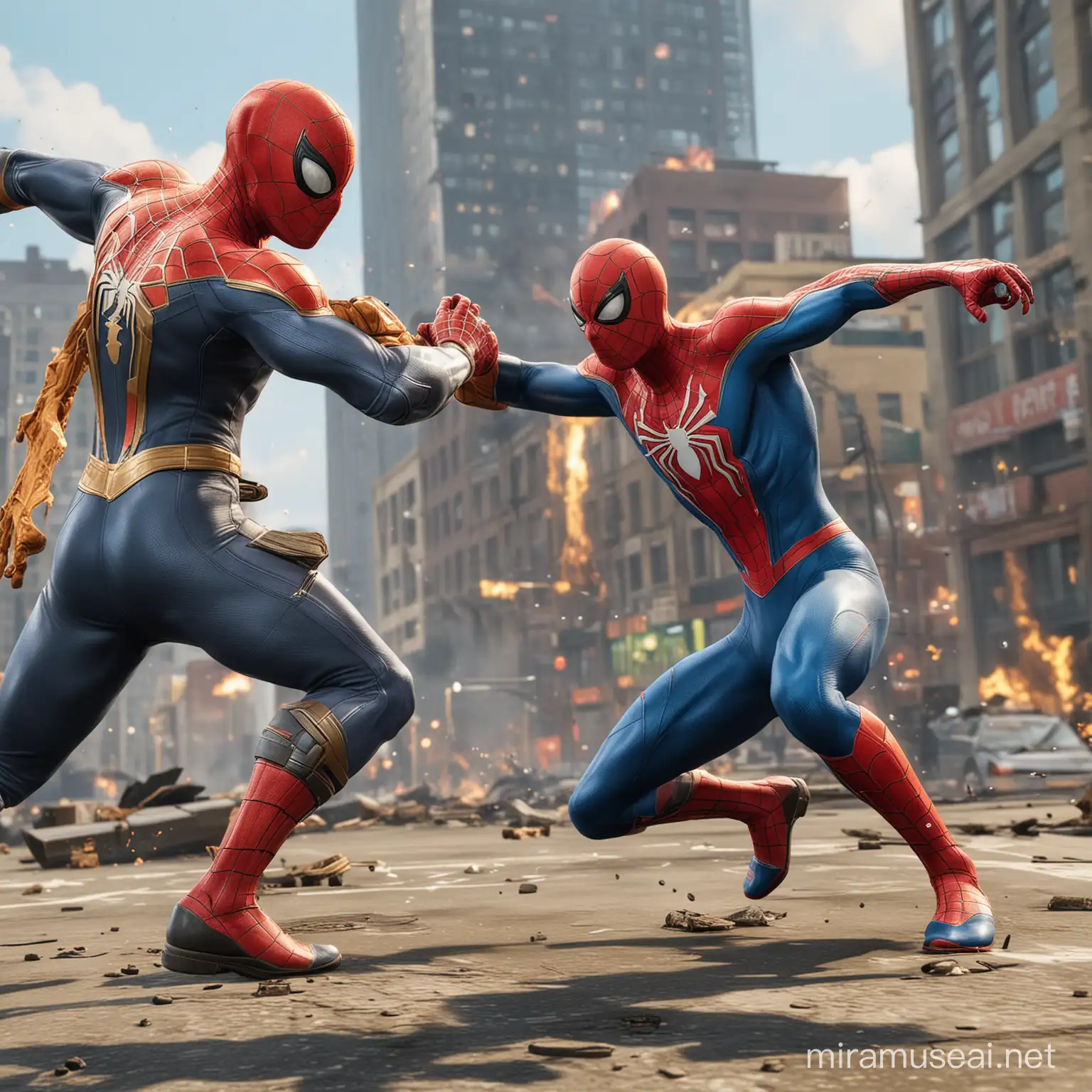 Spiderman Battles Free Fire Character in Epic Showdown