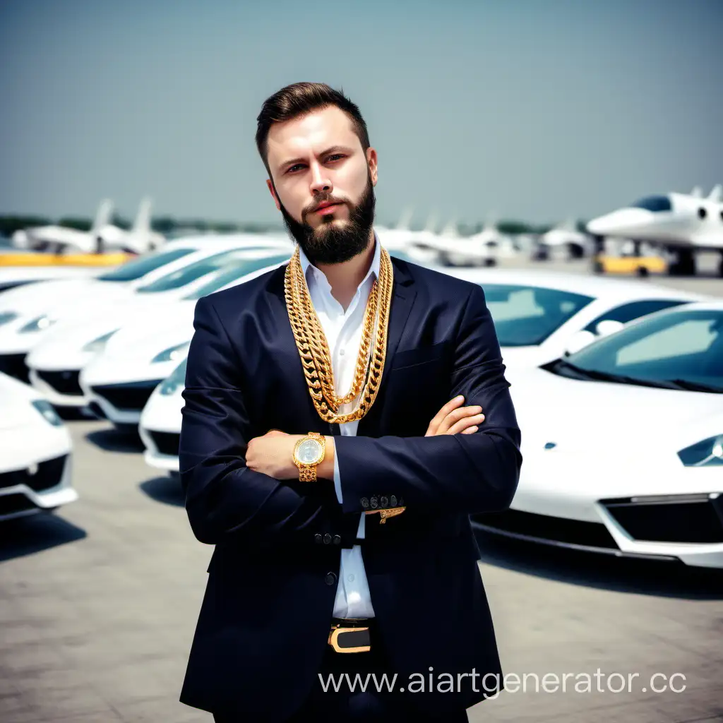 Affluent-Oil-Magnate-with-Luxurious-Accessories-and-Fleet-of-Cars