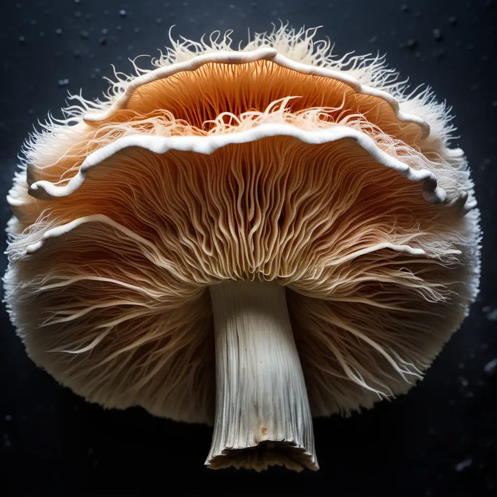 Create a visually stunning image that features one ingredient: Lion's Mane mushroom.

