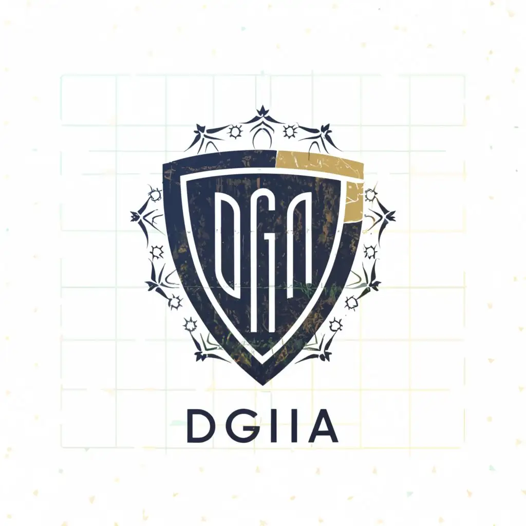 a logo design,with the text "DGIA", main symbol:Shield logo 
,Moderate,clear background