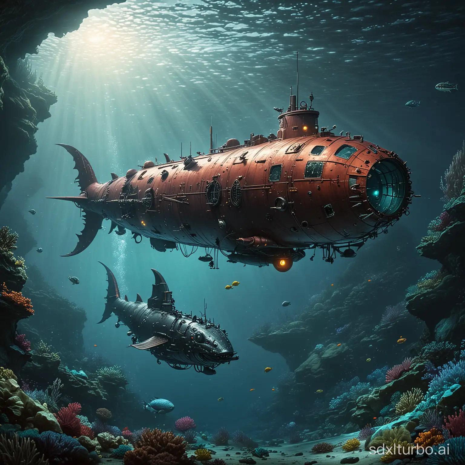 Underwater-Adventure-Dragon-Submarine-Exploring-Deep-Ocean-Depths