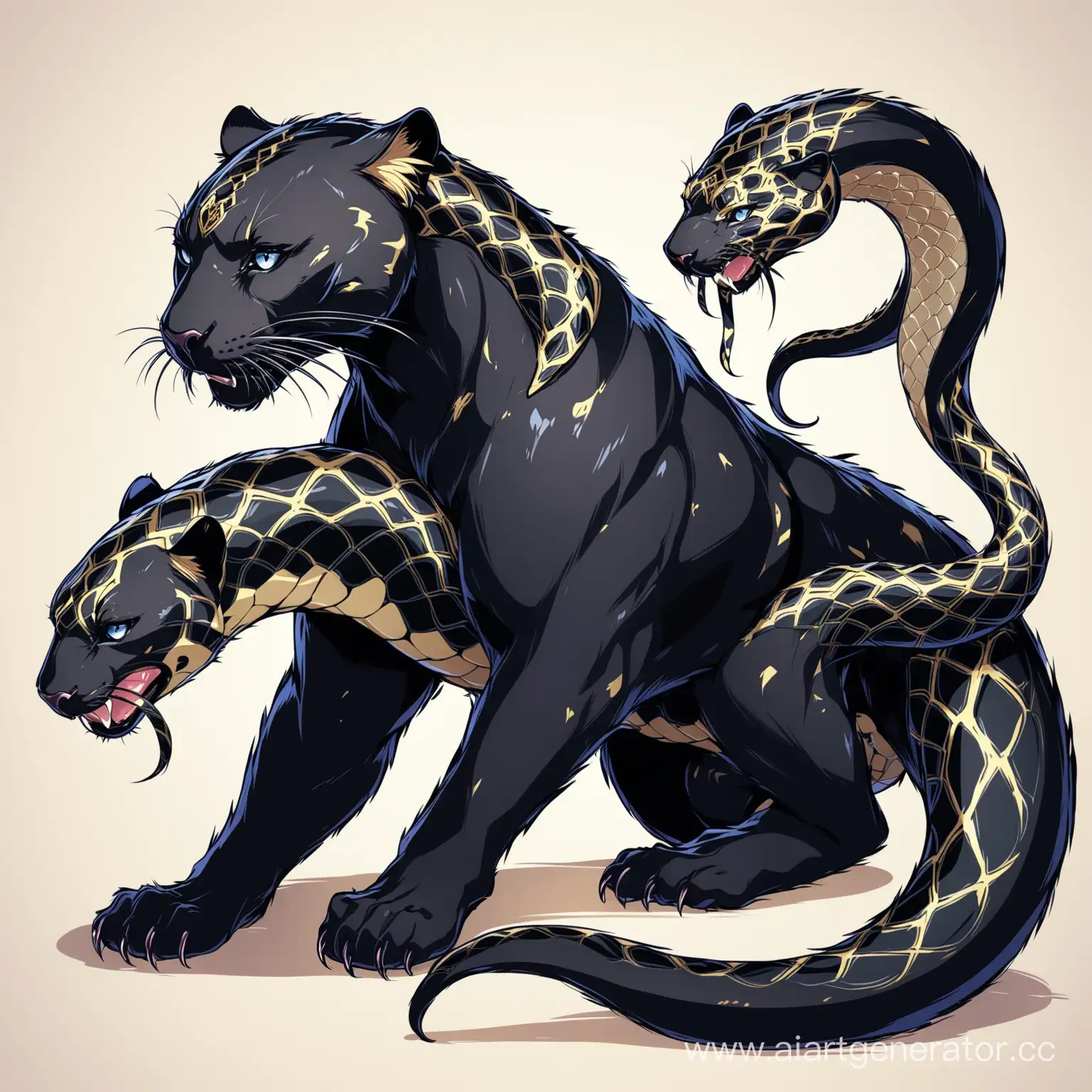 Majestic-Hybrid-Panther-and-Snake-Art-Intriguing-Fusion-of-Feline-Grace-and-Serpentine-Elegance