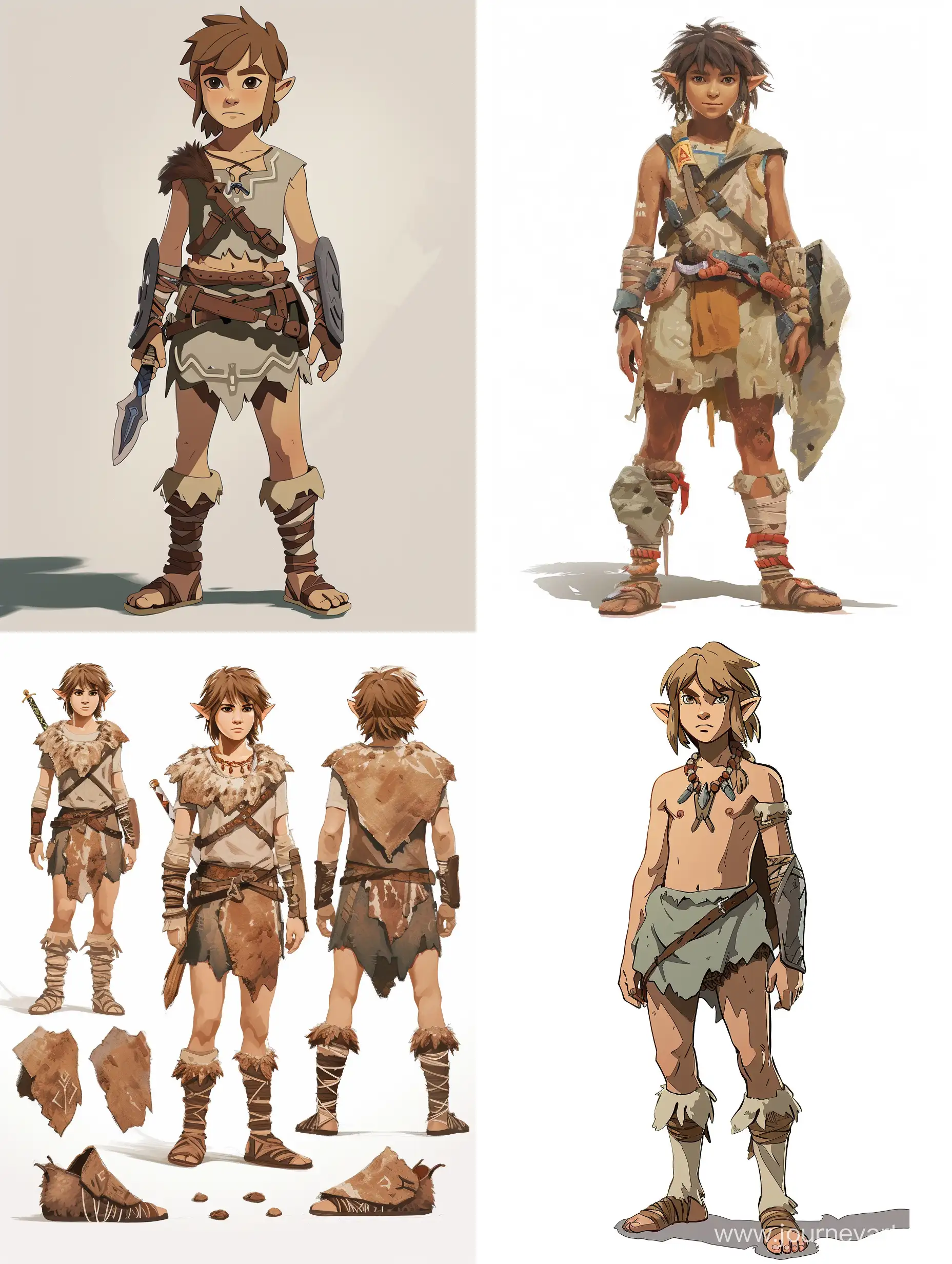 Stone-Age-Inspired-Game-Character-Concept-Art-Youthful-Adventurer-from-the-World-of-Zelda-Breath-of-the-Wild