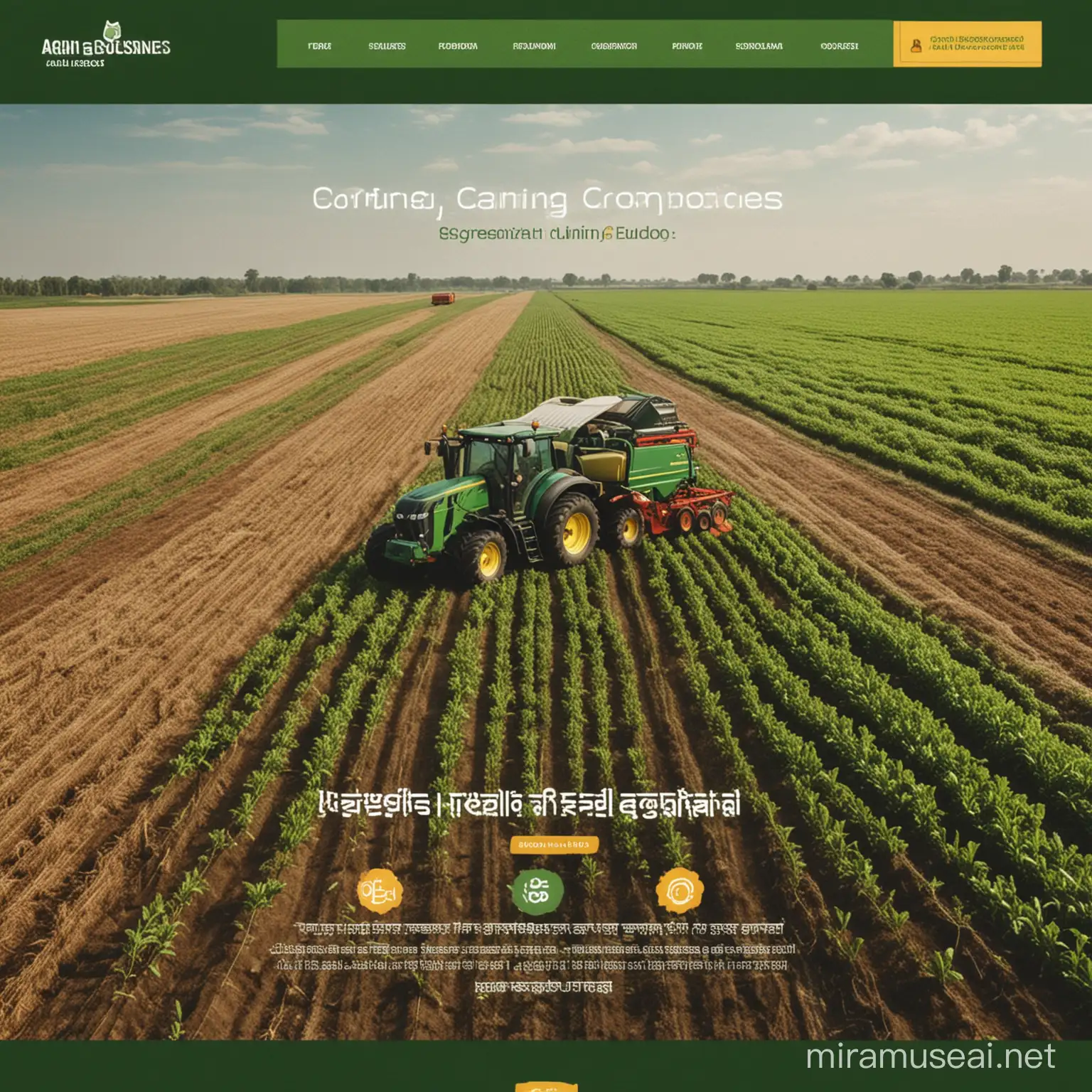 web landing page for agri business 
compoany name is Cropconnect 