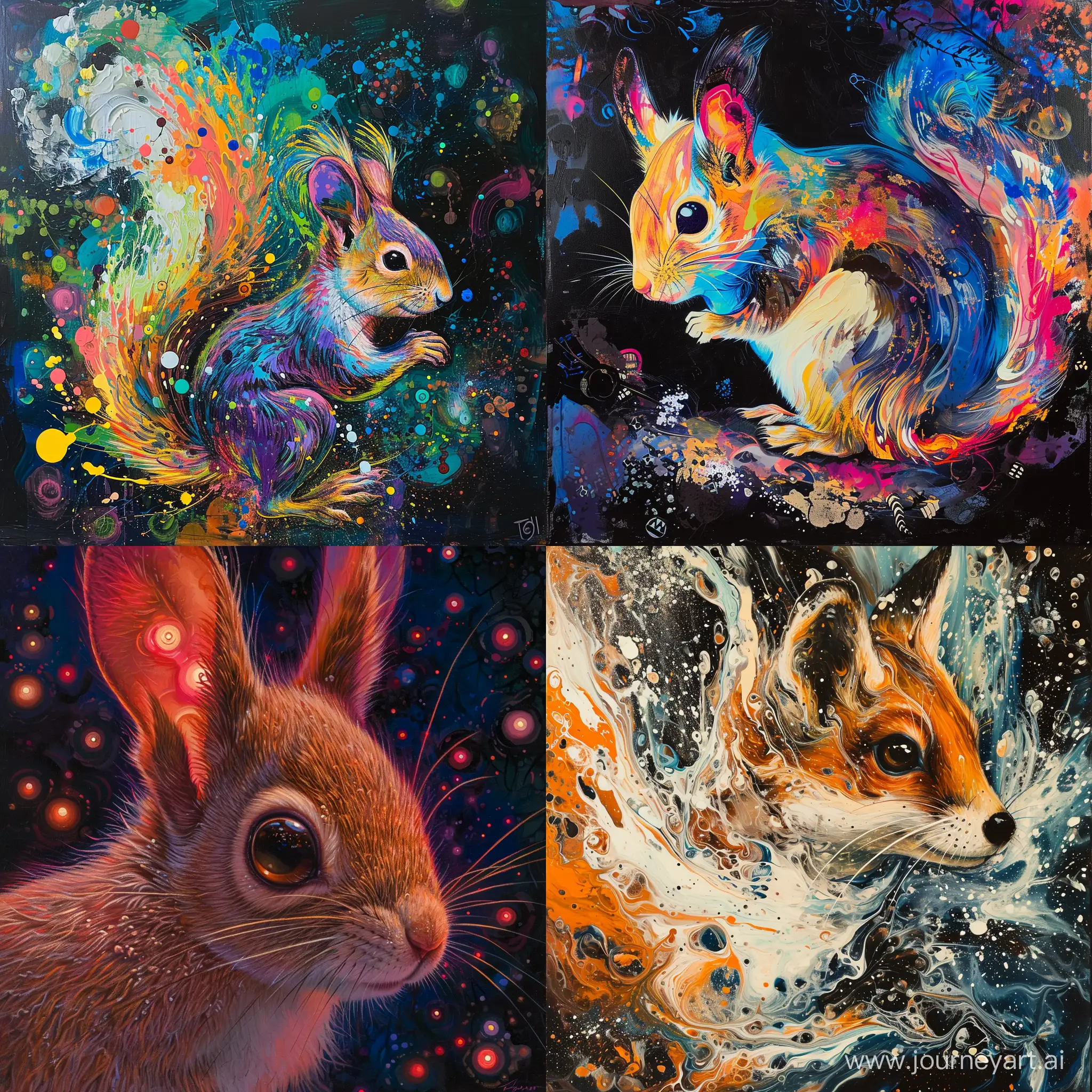 Vibrant-Squirrel-Hologram-on-a-Rocking-Chair