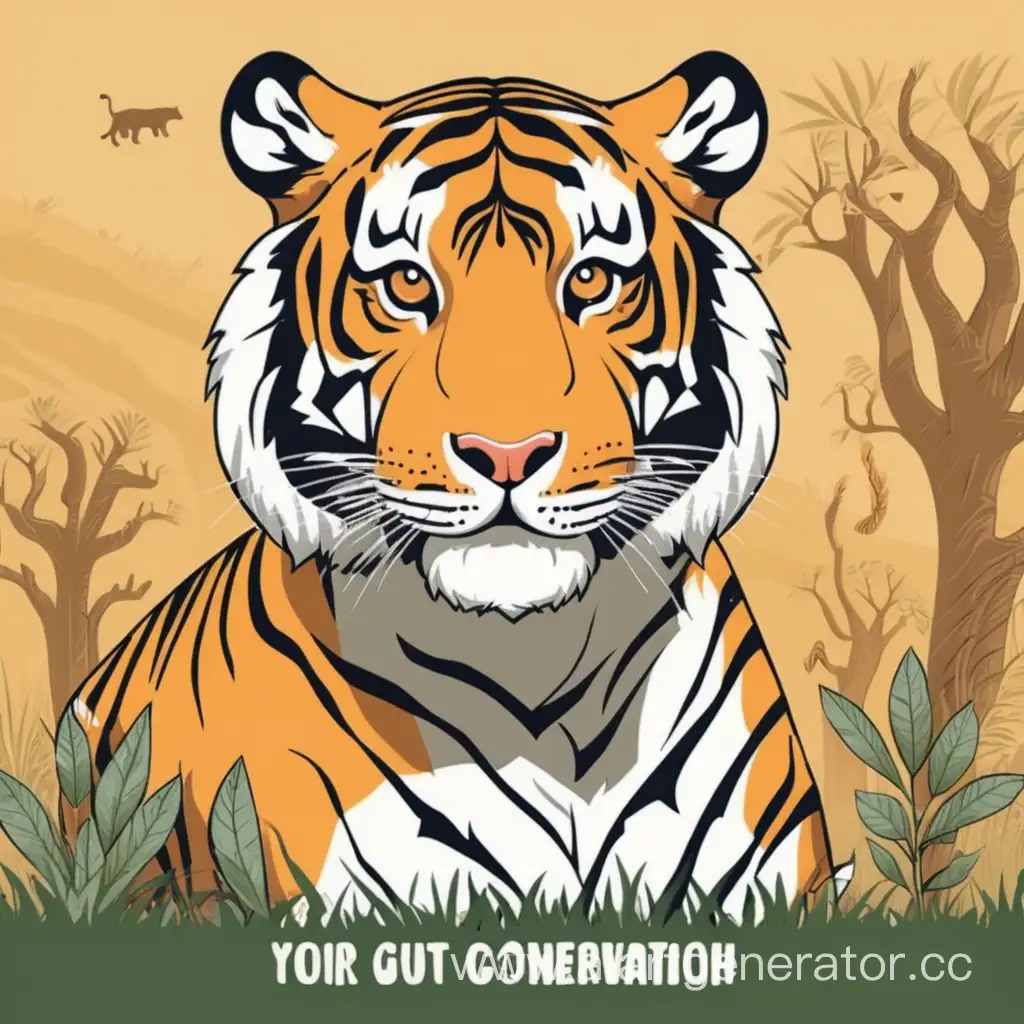 смешной постер об охране тигров. 