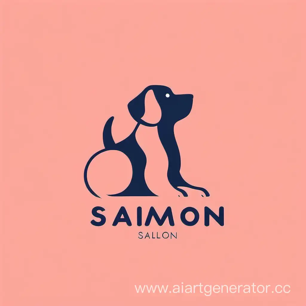 Минималистичный логотип для груминг салона для собак цвета молодого лосося