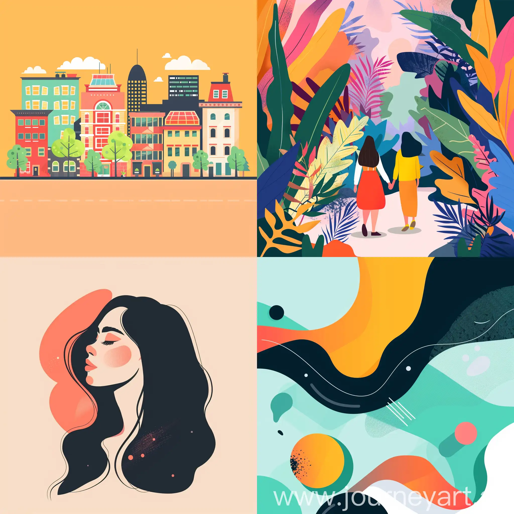 Modern-Flat-Illustration-Vibrant-and-Trendy-Composition