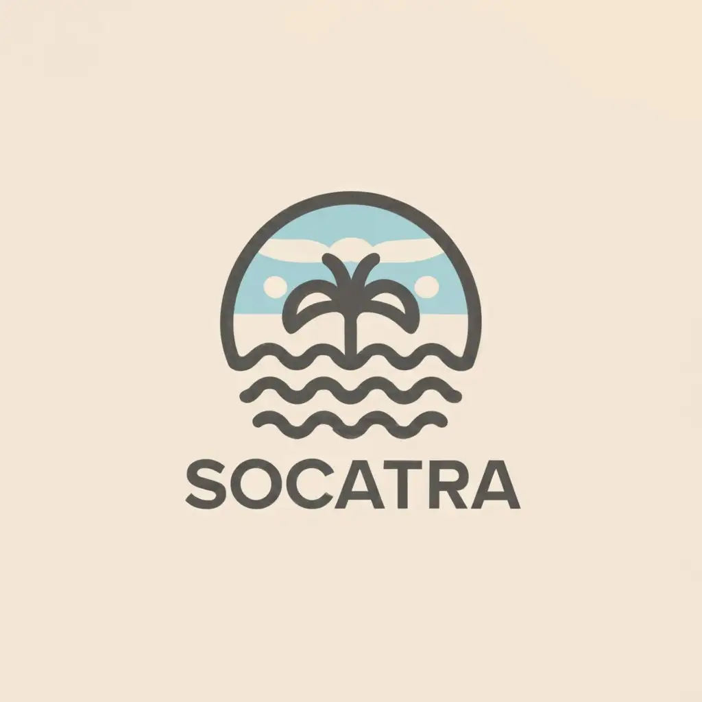 a logo design,with the text "Socatra", main symbol:Island,Moderate,be used in Travel industry,clear background