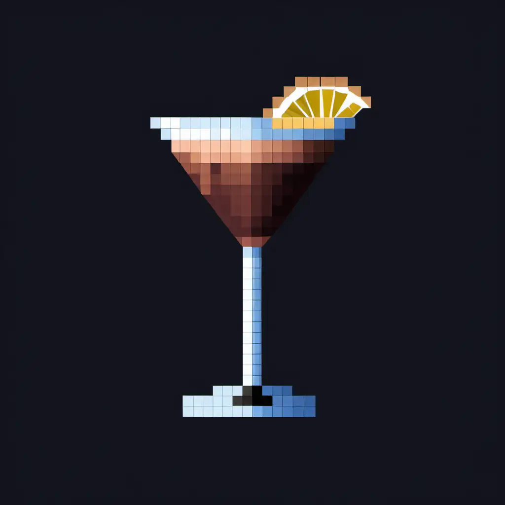 Pixel Art of IBA Godfather Cocktail Whiskey and Amaretto Drink