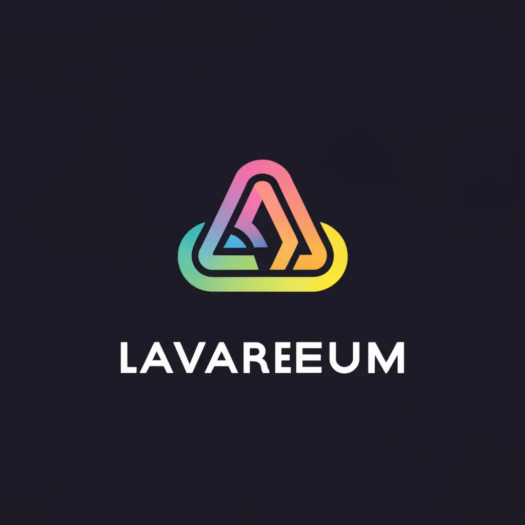 a logo design,with the text "Lavareum", main symbol:Triangle with round,Minimalistic,be used in Internet industry,clear background