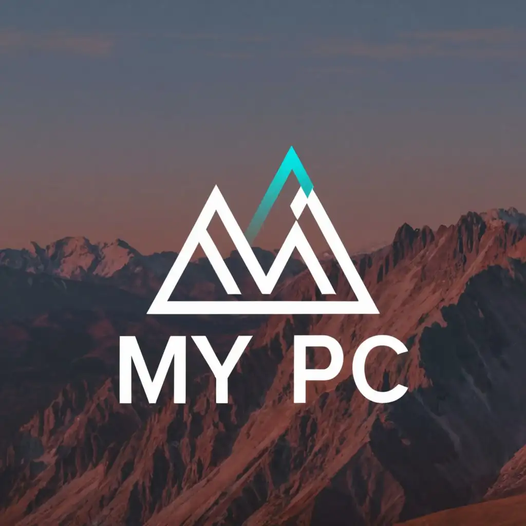 logo, in Mountain, with the text "MY PC", typography, be used in Travel industry