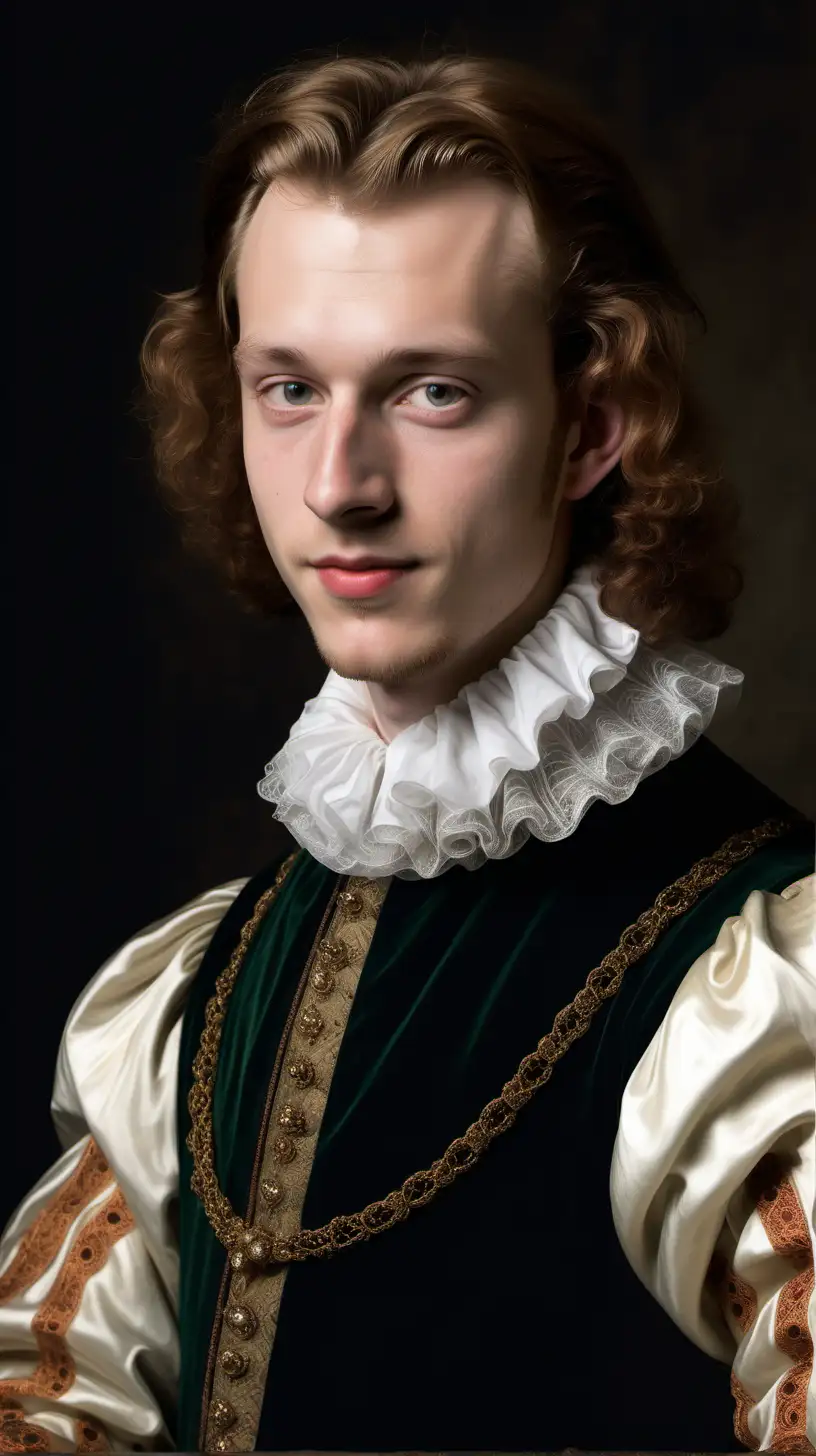 A photo of a very attractive 20-year old Elizabethan aristocrat Henry Wriothesley, Third Earl of Southampton, with an arrogant, sinister smile staring into the distance, transparent background
