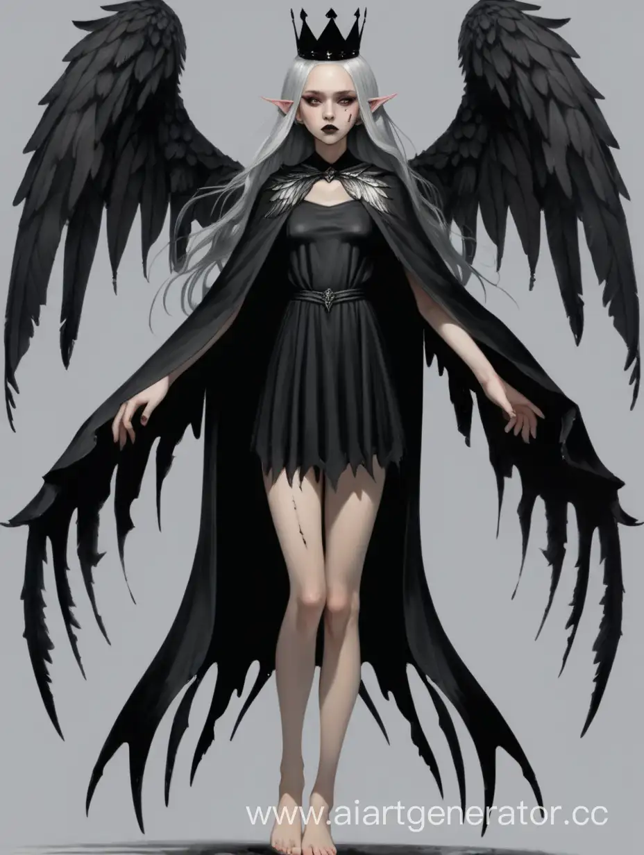 Mysterious-Gothic-Fairy-Queen-with-Black-Wings-and-Crown