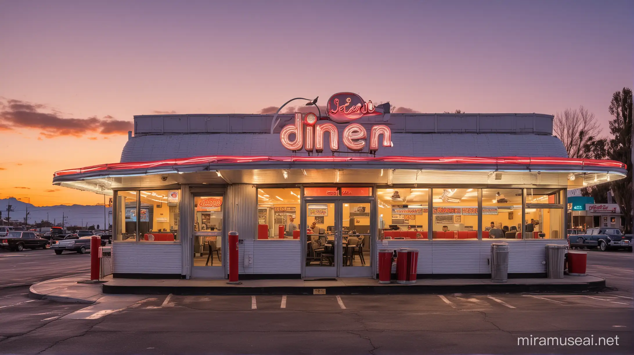 Retro Diner at Sunset