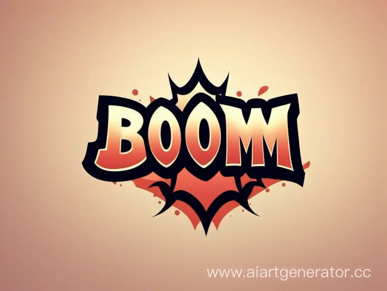 logo, logo name: BOOM, logo theme is batlle
