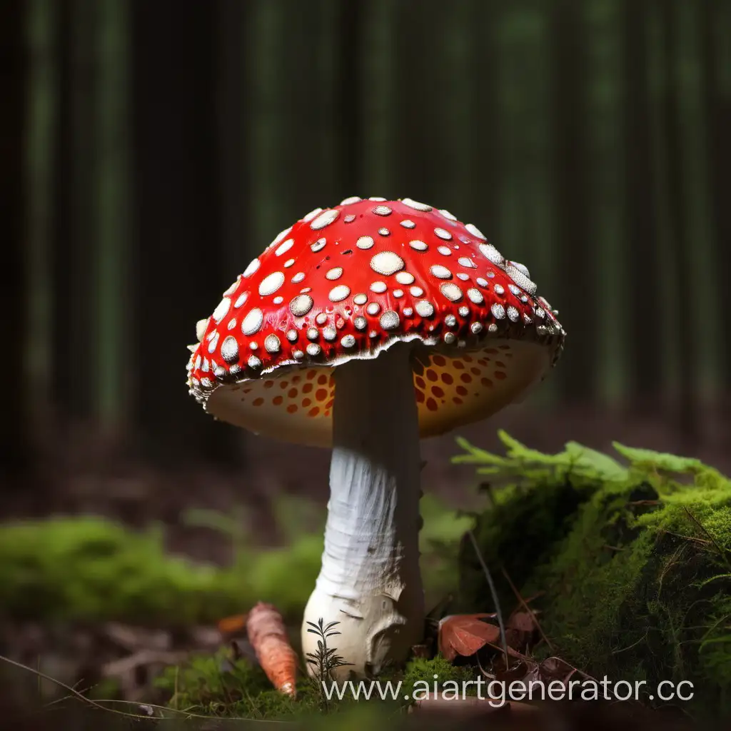 Efficient-Worker-Gathering-Mushrooms-under-the-Enchanting-Fly-Agaric