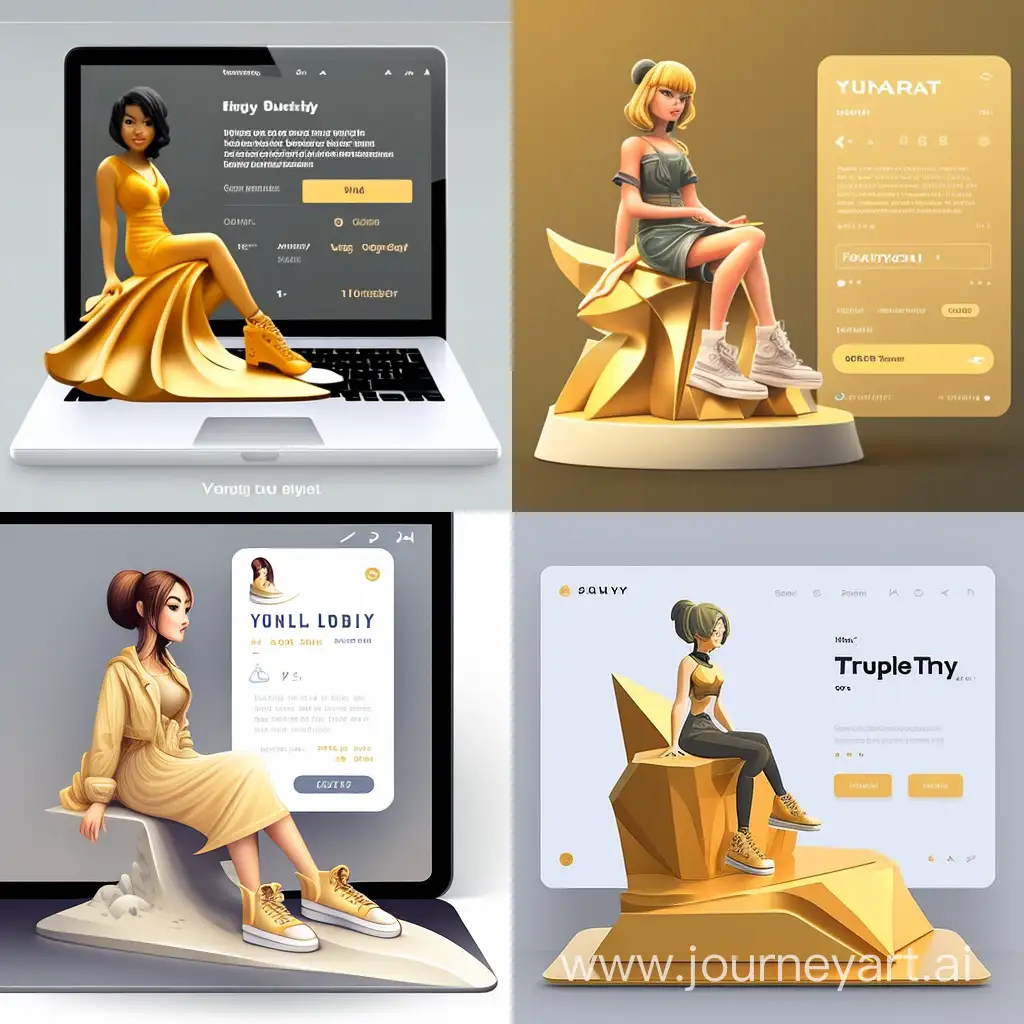 Casually-Sitting-Girl-in-Gold-Dress-on-Platform-YEN-JURA-TEMPEST