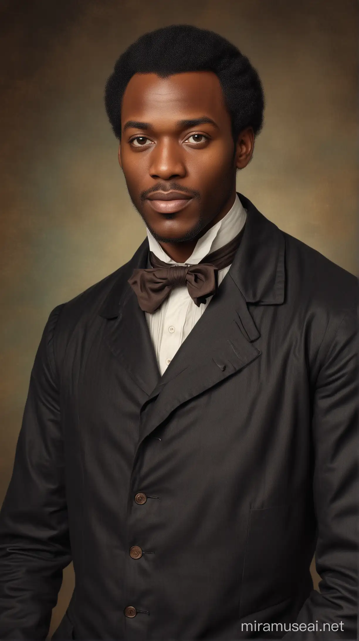 create a photorealistic vintage style image of James McCune Smith, a black doctor
 in the 1850s.