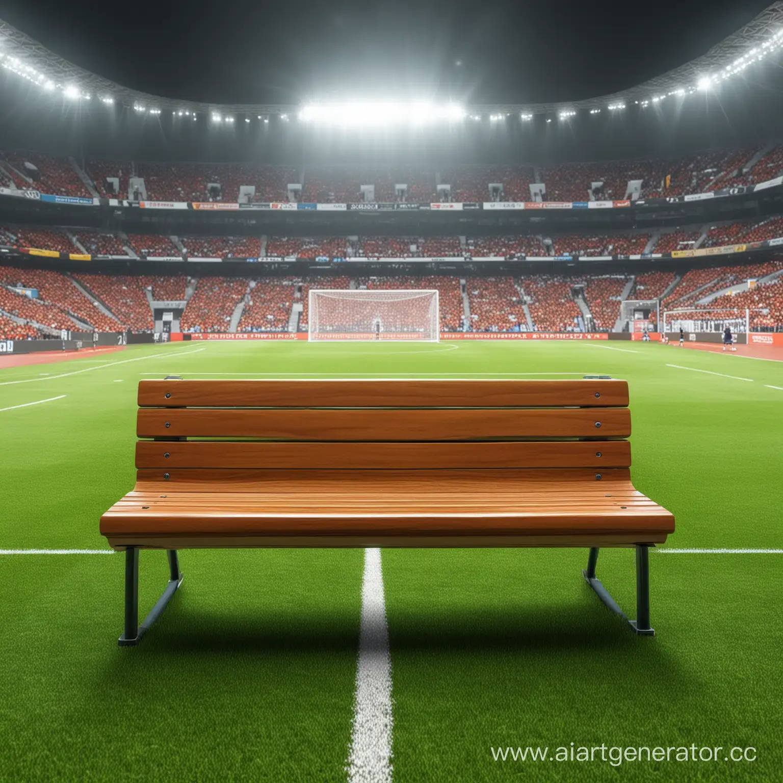 Cartoon 3d football bench in the background of the stadium
