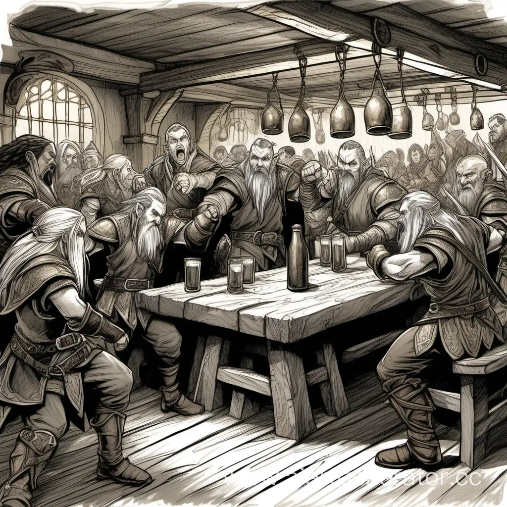 Middleearth-Elves-Engage-in-a-Fantasy-Brawl-at-the-Tavern