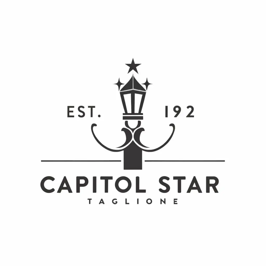 a logo design,with the text "Capitol Star", main symbol:something related to lights, a big lamp, to a street lamp,Minimalistic,clear background