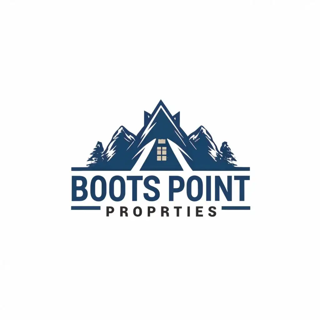 logo, Summit, with the text "Boots Point Properties", typography, be used in Real Estate industry