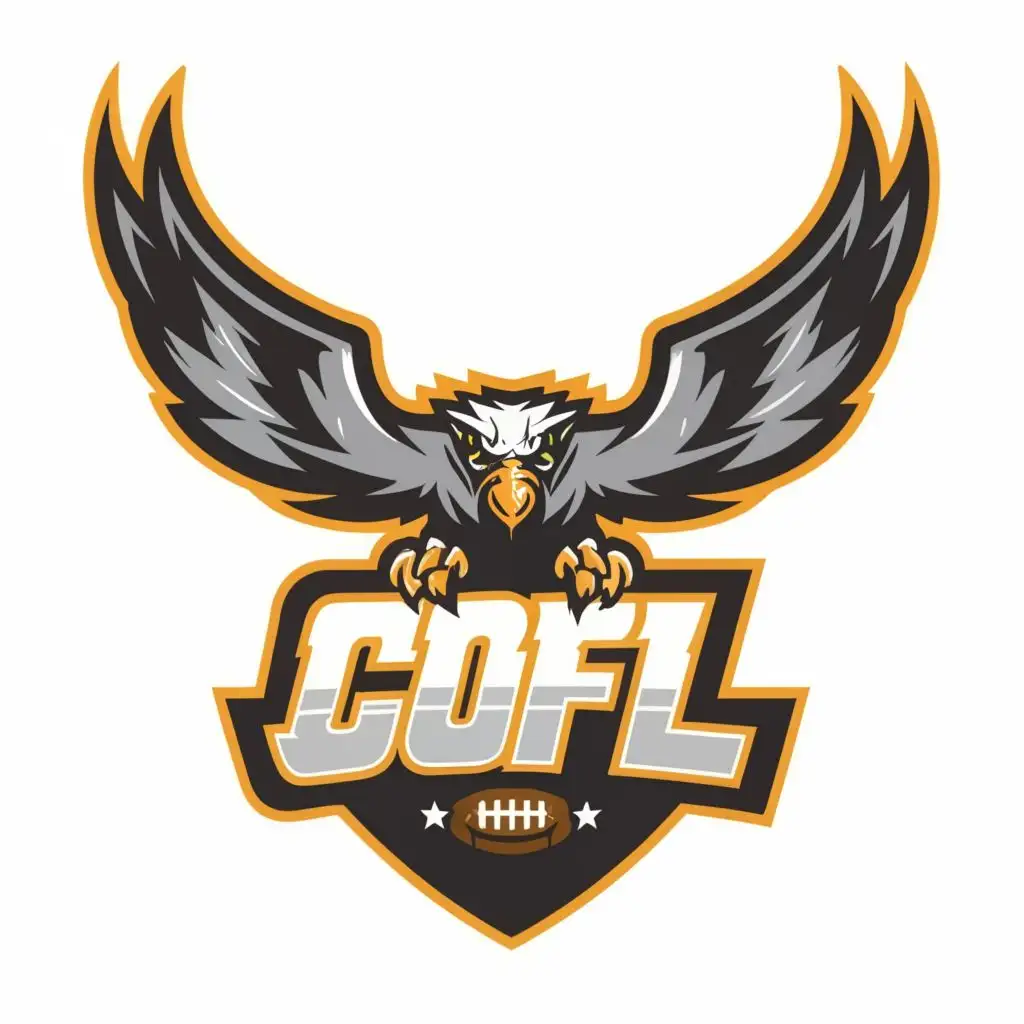 logo, American football, eagle, with the text "COFL", typography, be used in Sports Fitness industry