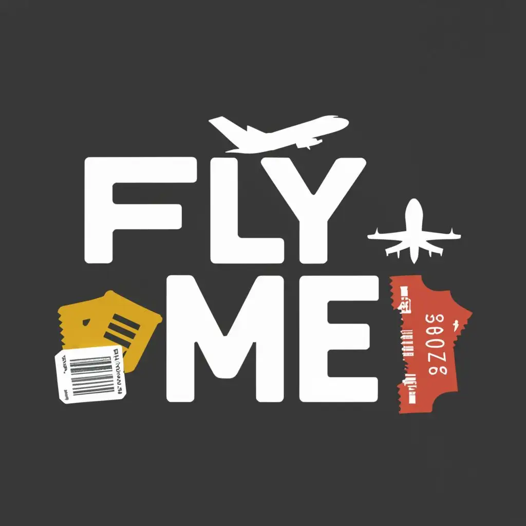 a logo design,with the text "Fly me", main symbol:Airplane, flight tickets, luggage, travel,Moderate,be used in Travel industry,clear background