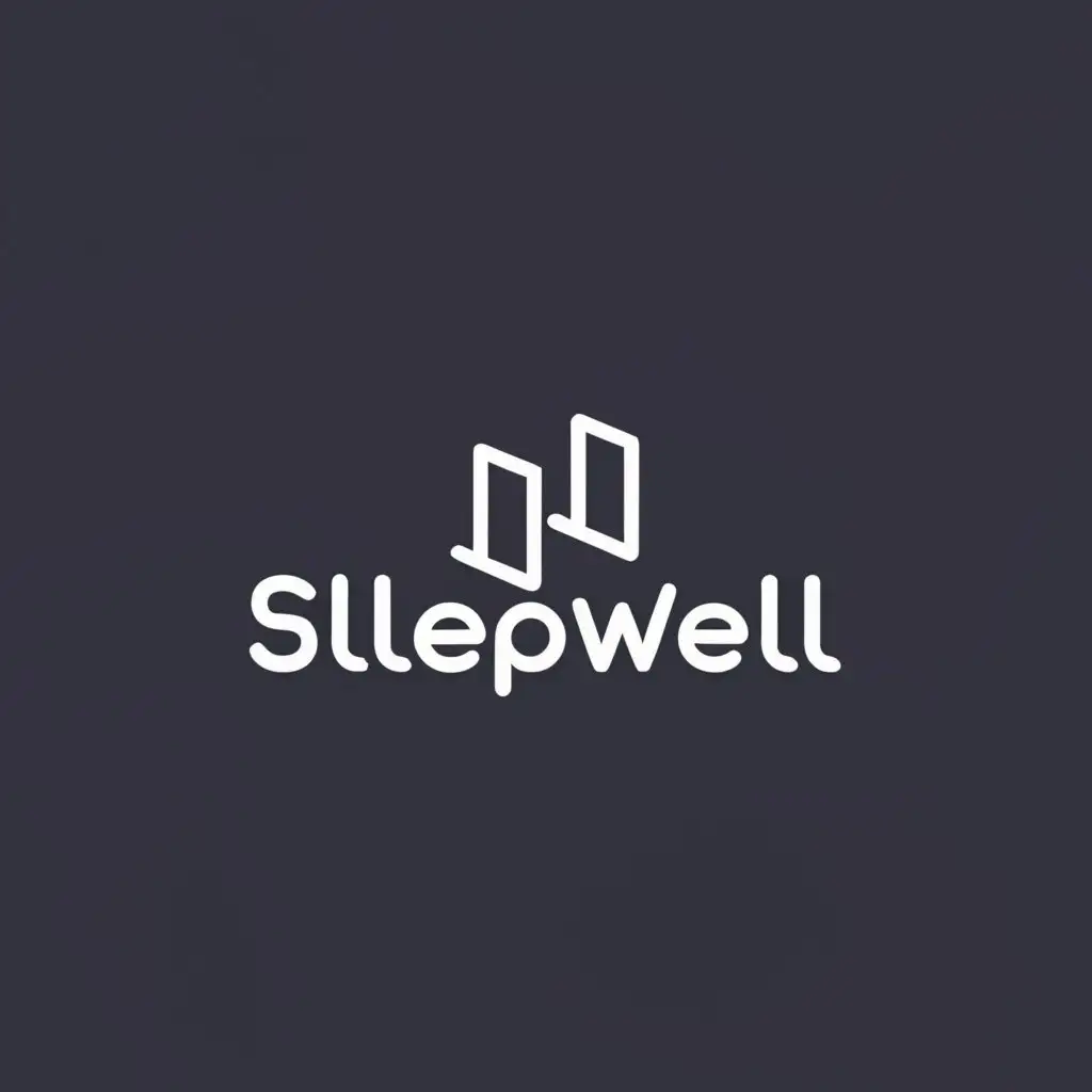 a logo design,with the text "SleepWell", main symbol:Relax rain Music,Minimalistic,clear background