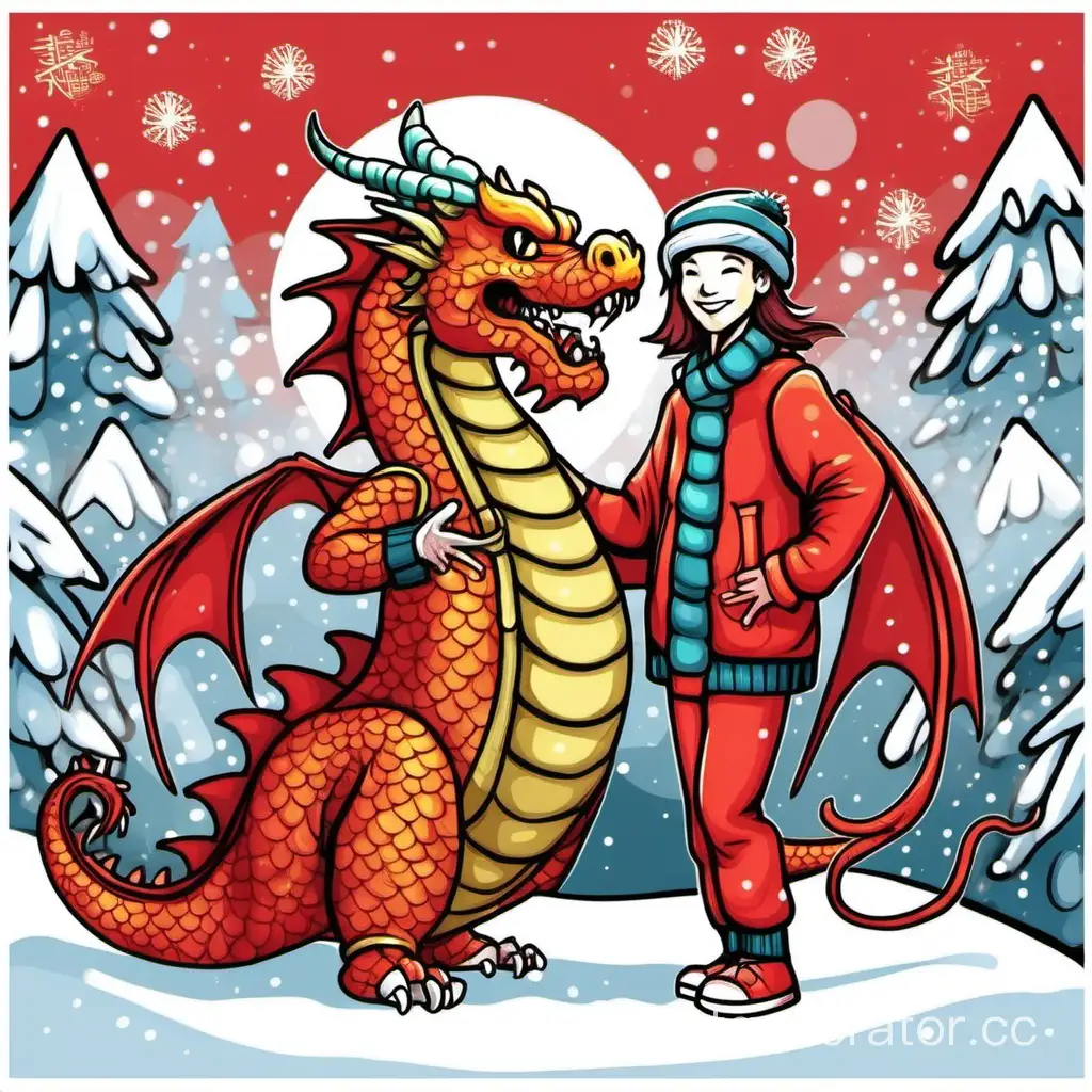 Новогодняя картинка с драконом