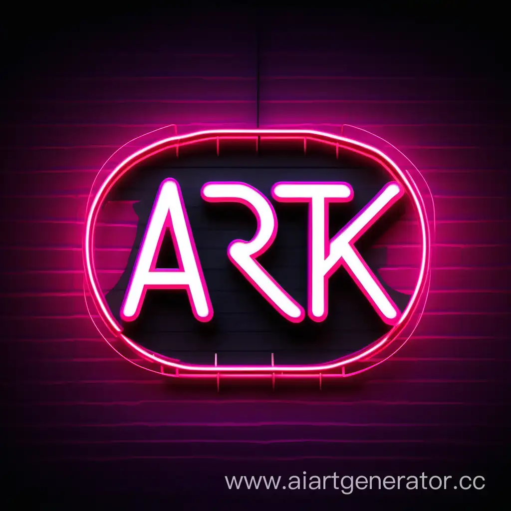 логотип Art1k, неон, hd, черный фон.
