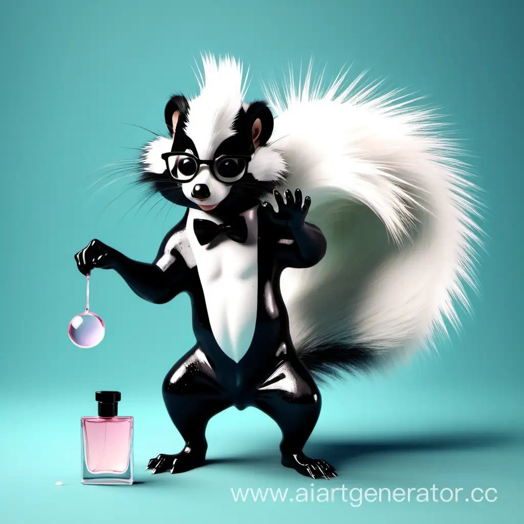 Skunk-Wearing-Glasses-Spraying-Perfume