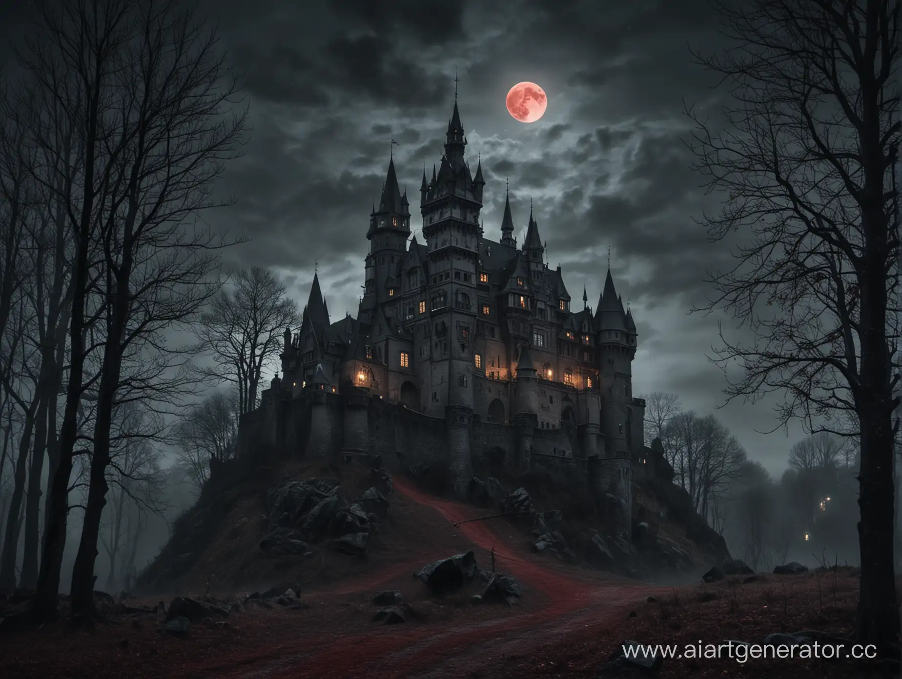 Enchanted-Night-Blood-Magic-Under-the-Moonlit-Castle-and-Black-Forest