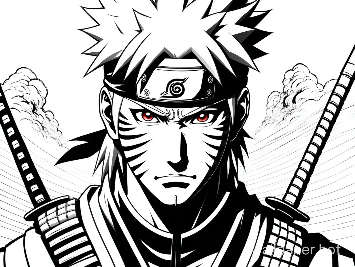 Naruto-Samurai-Warrior-Dynamic-MangaInspired-Line-Art-in-Black-White-and-Red