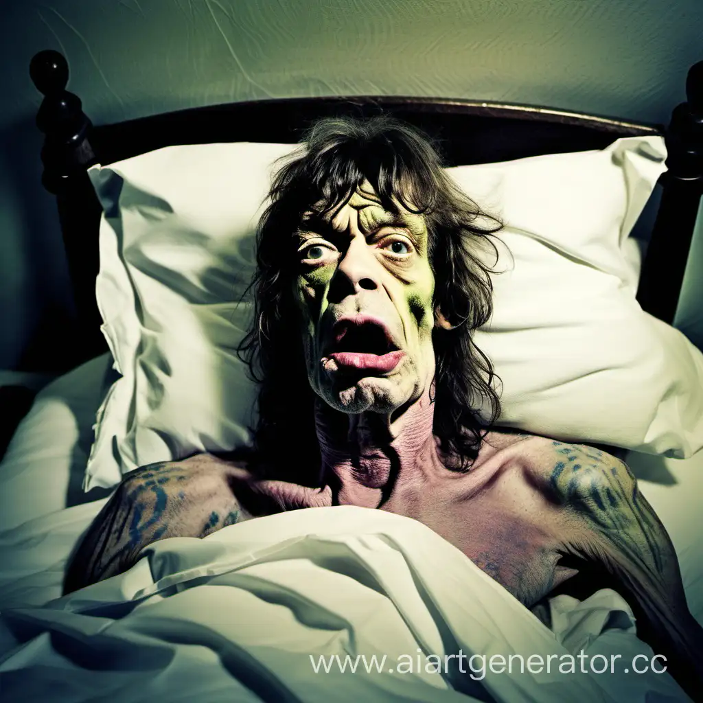 ugly jagger drug addict in the bed