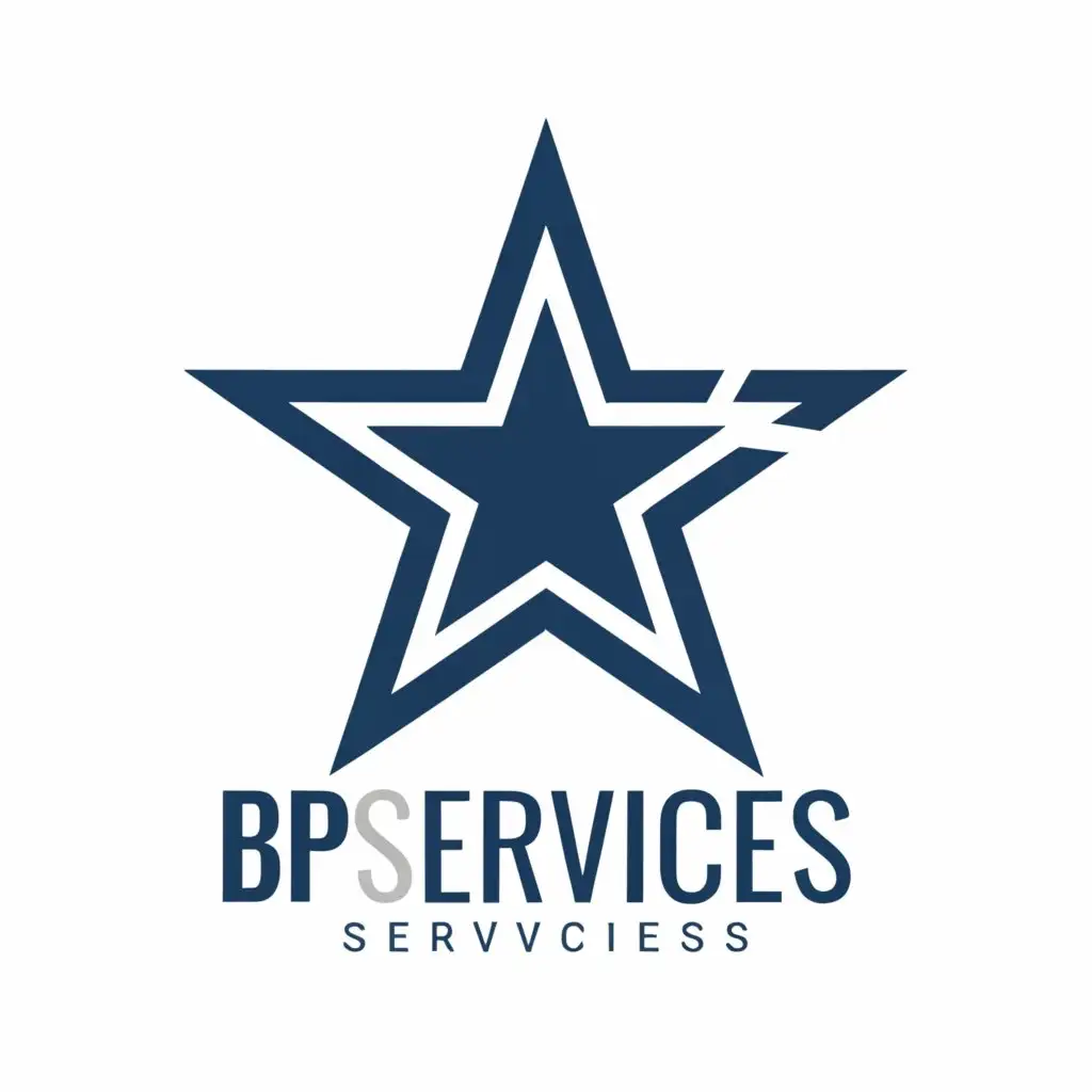 LOGO-Design-for-BP-Services-Bold-Text-with-Dallas-Cowboy-Star-Emblem-on-Clear-Background