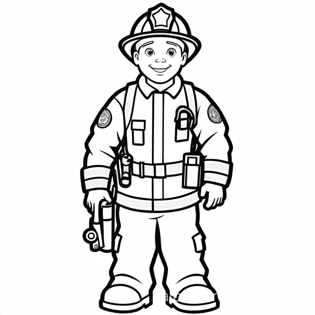 First Responder Firefighter Coloring Page for Kids | AI Coloring Pages ...