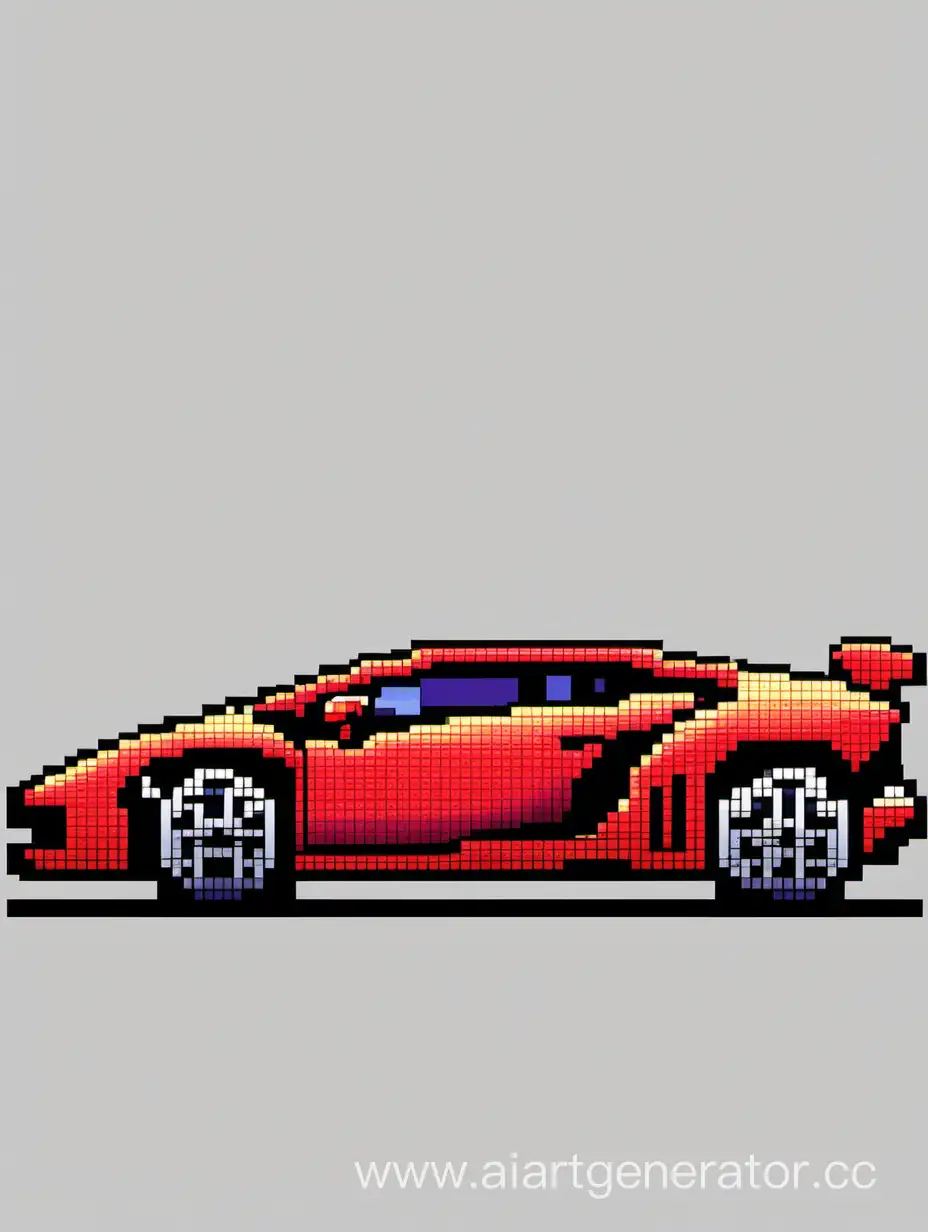 Pixelated-Red-Lamborghini-Car-Sideways-View