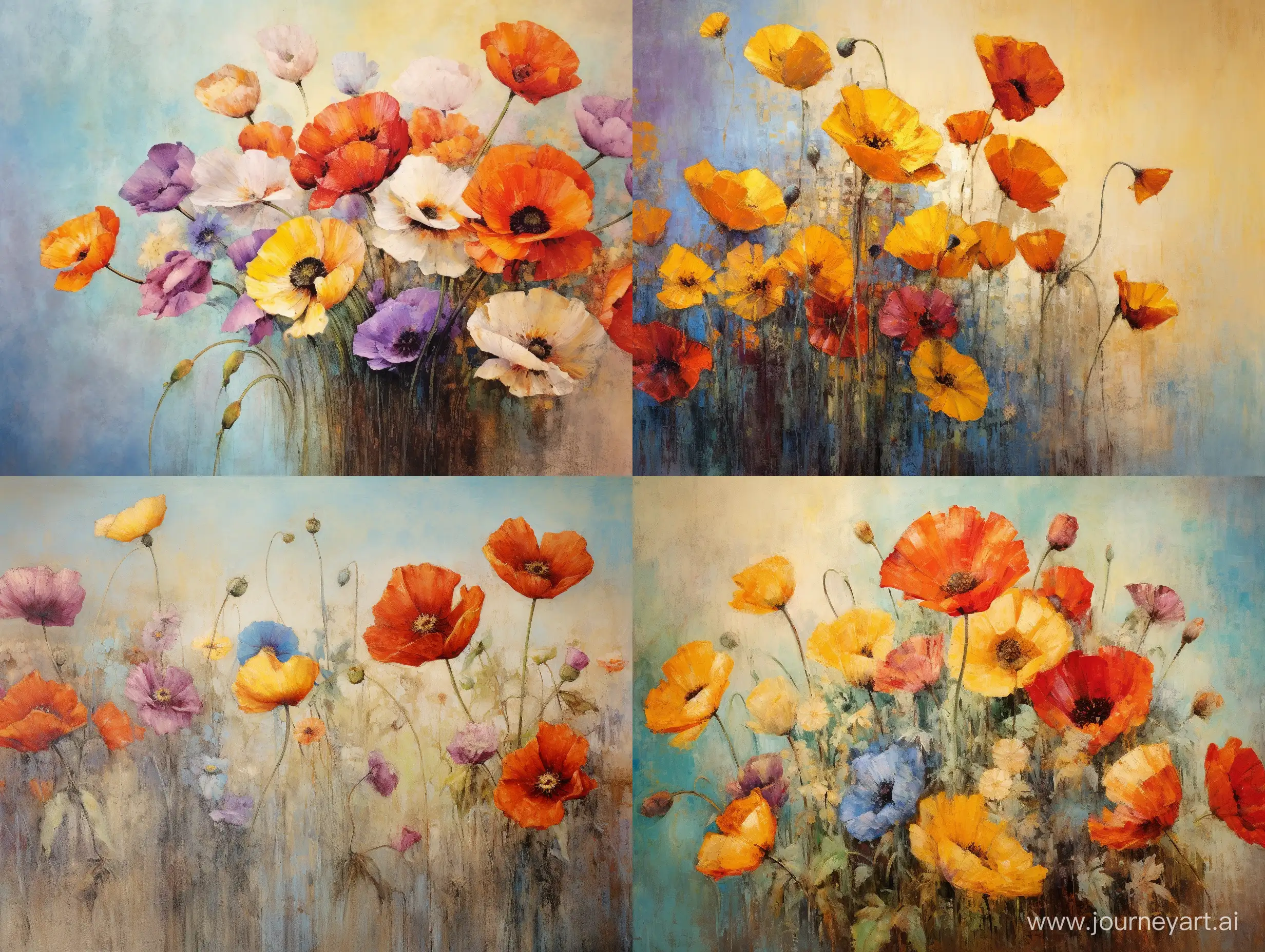 Vibrant-Poppy-Bouquet-in-Odile-Redon-Style