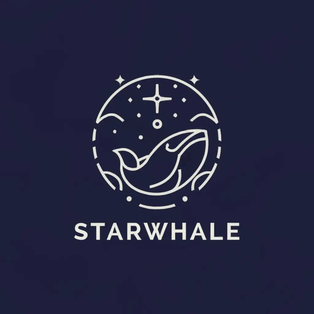 a logo design,with the text "starwhale ", main symbol:star and whale,complex,clear background