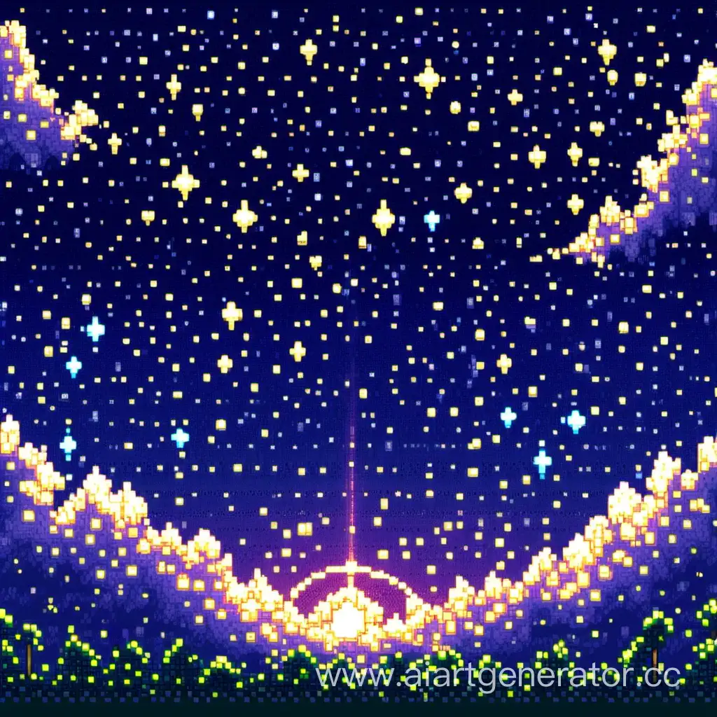 starry sky pixel art
